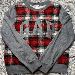 PLAID WOMENS GAP CREWNECK SWEATSHIRT
